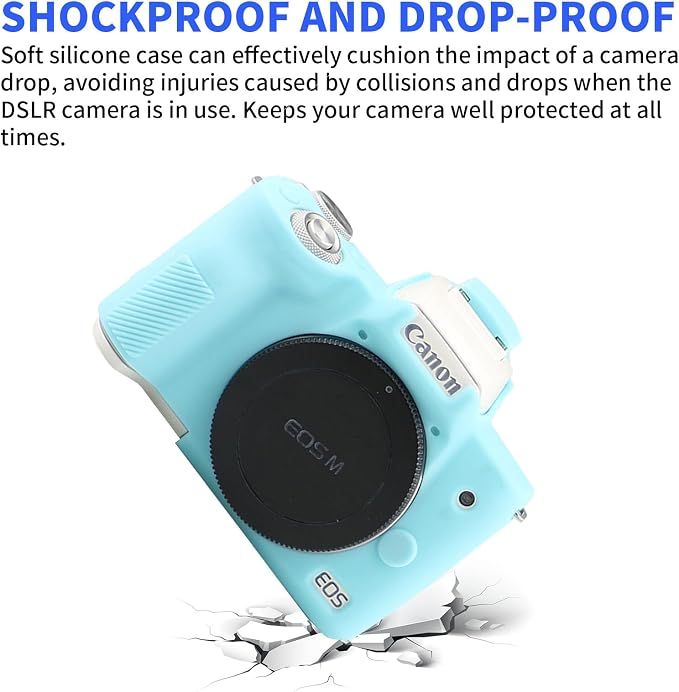 Easy Hood Camera Case for Canon EOS M50/M50 Mark II Digital Camera, Anti-Scratch Soft Silicone Case Cover Housing Protective Cover Protector Camera Body Skin Case (Blue) - Image 4