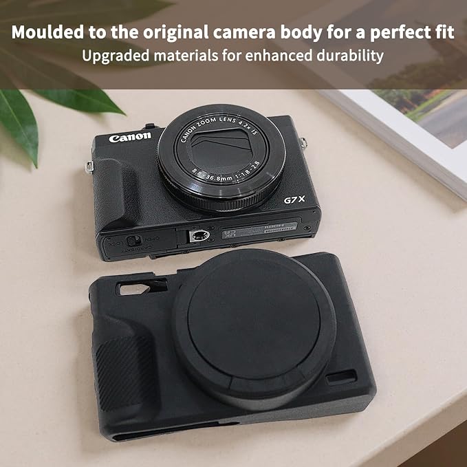 VOVMOEYA Camera Case for Canon Powershot G7 X Mark III with 2PCS Screen Protector,Full Pritection Soft G7X III Silicone Case Detachable Lens Cover Protective Cover for Canon G7XIII G7X3-Black - Image 5