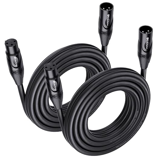 Cable Matters 2-Pack Premium XLR to XLR Cable, Microphone Cable, M-F, 20ft | Mic Cable, Male to Female, 21 AWG Oxygen-Free Copper (OFC), Black by CableMatters
