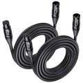Cable Matters 2-Pack Premium XLR to XLR Cable, Microphone Cable, M-F, 20ft | Mic Cable, Male to Female, 21 AWG Oxygen-Free Copper (OFC), Black by CableMatters