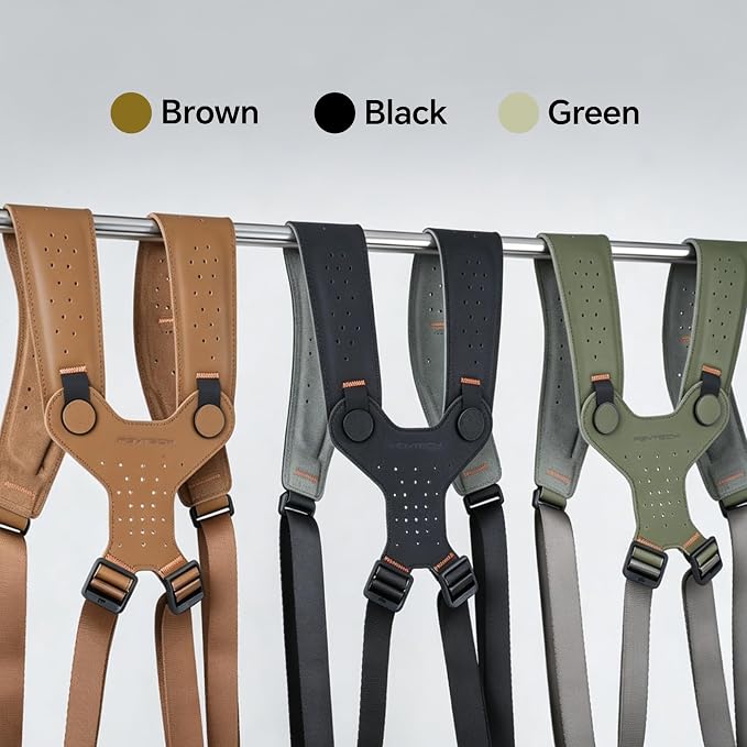 PGYTECH Dual Camera Harness for 3 Camera DSLR/SLR/Binocular for Women | Camera Strap Master, Vintage Leather Double Shoulder Harness, AutoFit, Quick Release for Wildlife/Wedding/Events/Daily, Brown - Image 2