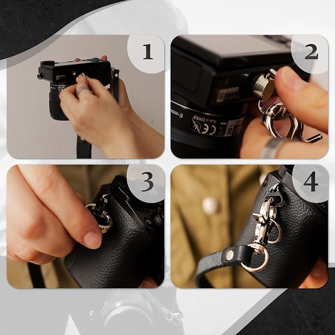 Leather Camera Strap Crossbody for DSLR, Mirrorless – Secure Dual Mount, Quick Release for Professional Photography - Image 4