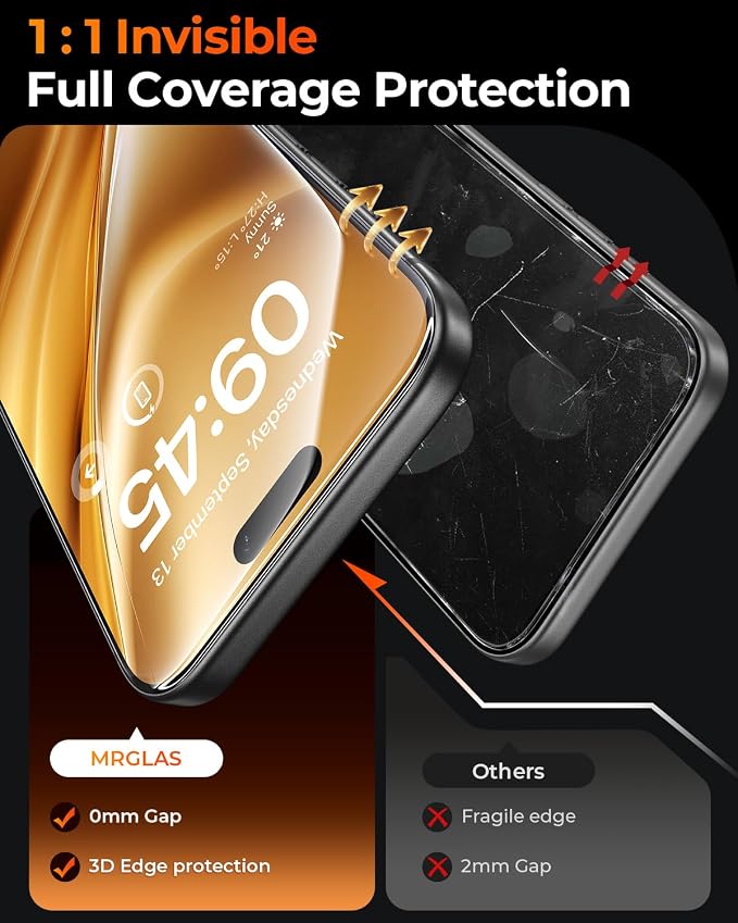 【Upgraded TOP 9H+ Armor】 4-Pack for iPhone 16 Pro Max 6.9" Screen Protector | [NO.1 Military Grade Shatterproof] [Auto Alignment Kit] Tempered Glass for 16 ProMax Longest Durable [Case-Friendly] - Image 4