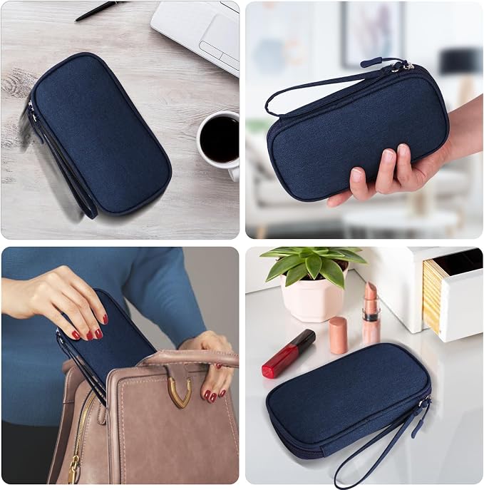 Travel Cable Organizer, Electronics Accessories Bag for Charger, Phone, Memory Card, Universal Gadget Organizer (Blue) - Image 6