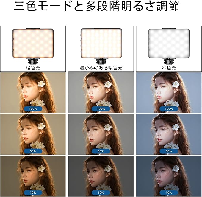 LED Portable Selfie Light, Video Conference Lighting Quality Lithium Battery CRI 97+, Clip & Camera Tripod Adapter, 3 Light Modes for Phone - Image 6