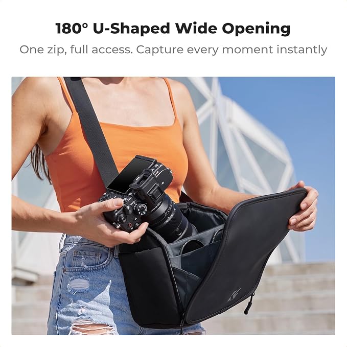 K&F CONCEPT Camera Bag, Small Camera Sling Bag | Lightweight, Water-Resistant, 2in1 Everyday Bag,Compatible with Sony /Canon/Nikon/Fujifilm, BS20 - Image 2