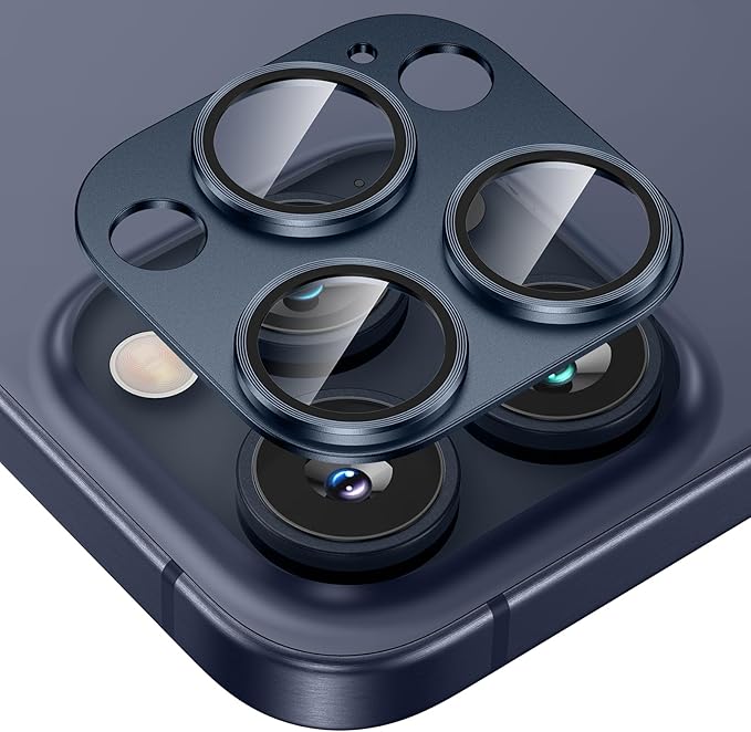 Tensea for iPhone 15 Pro Max/iPhone 15 Pro Camera Lens Protector | Metal Aluminum Alloy Tempered Glass Cover Camera Screen Protector Accessories, Case Friendly by Tensea