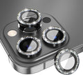Choiche for iPhone 13 Pro/iPhone 13 Pro Max Camera Lens Protector | Ultra HD, Bling 9H Tempered Glass Camera Cover Screen Protector Metal Ring Decoration Accessories (Glitter-Graphite) by Choiche
