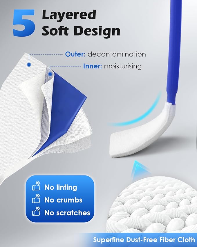 Zacro 24mm Full Frame Sensor Cleaning Swab*8 + 20ml Sensor Cleaner for DSLR SLR Digital Camera CMOS Sensor Cleaning, Compatible with Nikon Sony Canon (Add: 8*Cotton Swabs + 1*Cleaning Cloth) - Image 3