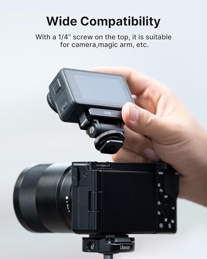 ULANZI CA22 Magnetic Cold Shoe Adapter Mount with 180° Tilt Quick Release | Action Camera Mount Compatible with DJI OSMO Pocket 3/Pocket 4/Pocket 4 Pro/Luna/Action 6 5 4 3 2 Pro/Insta 360 X5 GO Ace Pro - Image 3