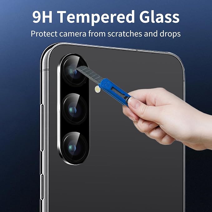 3 Pack Dengduoduo Camera Lens Protector for Samsung Galaxy S24 Plus, Tempered Glass Camera Protector Back Lens Cover, Ultra HD, 9H Hardness, Anti-Scratch, Case Friendly, Easy to Install [No Affect on Night Shots] - Image 3