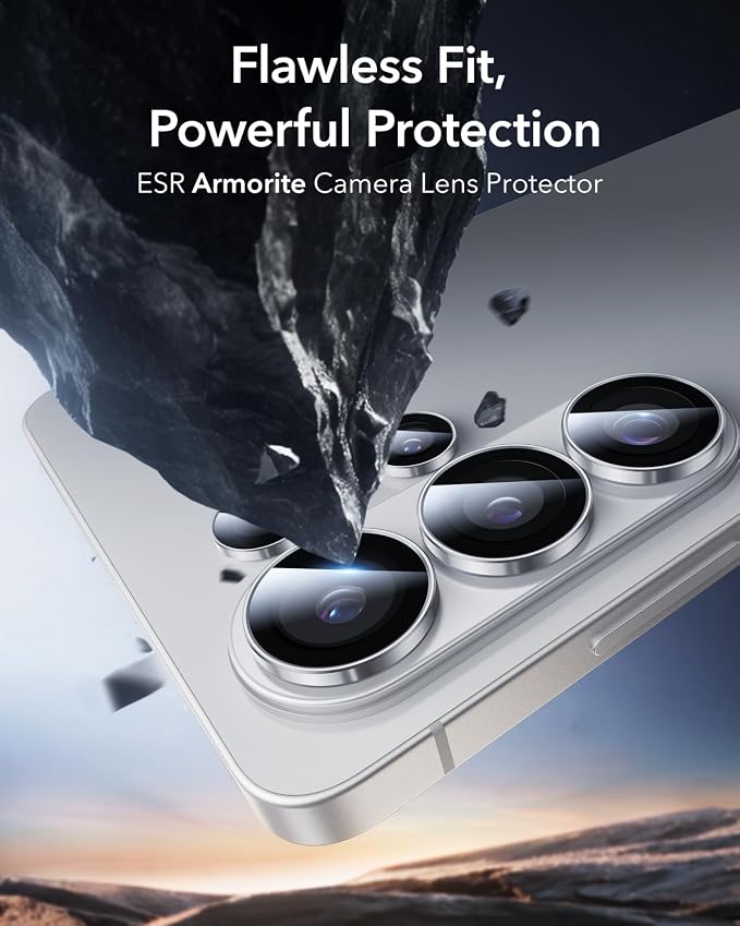 ESR for Samsung Galaxy S26 Ultra Camera Lens Protector, 1 Pack, Silver | Individual Camera Cover, 9H Tempered Glass, Original Camera Clarity, Scratch-Resistant, Case Friendly - Image 2