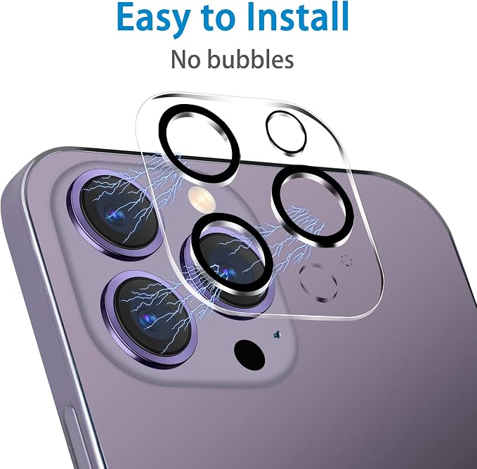 Dengduoduo 3 Pack Tempered Glass Camera Lens Protector for iPhone 14 Pro 6.1" & iPhone 14 Pro Max 6.7", Ultra HD, 9H Hardness, Anti-Scratch, Case Friendly, Easy to Install [No Affect on Night Shots] - Image 6