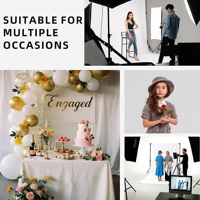 White Photo Backdrop for Photography Photoshoot Background, 10x7FT | Multipurpose Screen for Portrait Studio Video Recording Party Non-Reflective Easy Setup High Density - Image 5