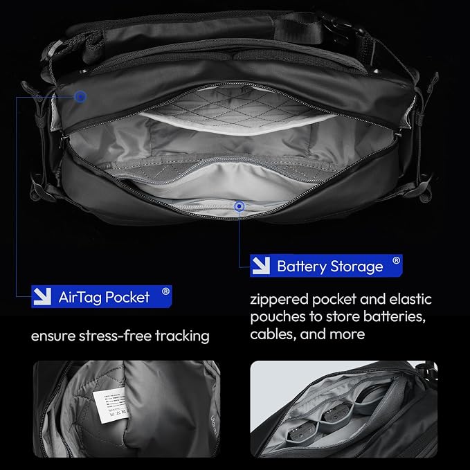 ULANZI 9L Camera Sling Bag, Water-Resistant Camera Case with Tripod Holder | DSLR/SLR/Mirrorless Camera Bags Crossbody for Photographers Video Photo Live Pov Vlog Photography Accessories- Black - Image 5