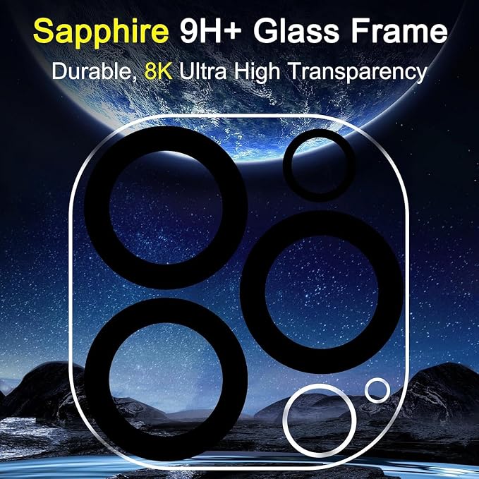 Ferilinso Camera Lens Protector for iPhone 13 Pro/13 Pro Max,Tempered Glass | 3 Pack, 9H+ Military-Grade Shatterproof Camera Cover, Case Friendly, HD, Anti-Scratch, No Flash Glare for Night Shooting - Image 6