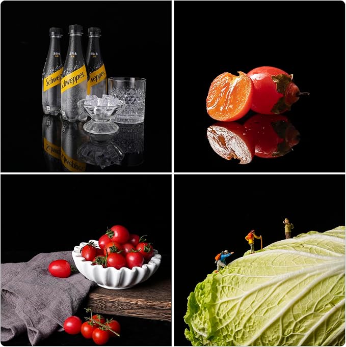 16 x 11.5 in Photo Backdrop Kit, Black Acrylic Sheet and Flocked Board | Mirror-Like Acrylic And Light-Absorbing Flocked Board For Photos Of Jewelry, Cosmetics, Figurines, Watches And Glassware - Image 7