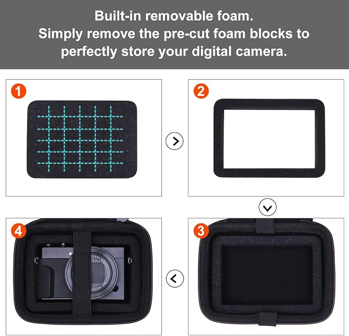 Camera Case Bag Compatible with Canon PowerShot G7 X Mark III, Mark II, SX740 HS, Sony ZV-1, KODAK PIXPRO WPZ2 Digital 4K Vlogging Camera, Point and Shoot 4K Video Camera Bag, Black (Case Only) - Image 4