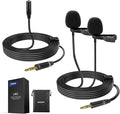 NEEWER 2m Wired Dual Lavalier Microphones with 4m Extension Cable, Mini Clip On Omnidirectional Condenser Lapel Lav Mic 3.5mm TRS for DSLR Mirrorless Camera Camcorder Interview Vlog, LM3 by Neewer