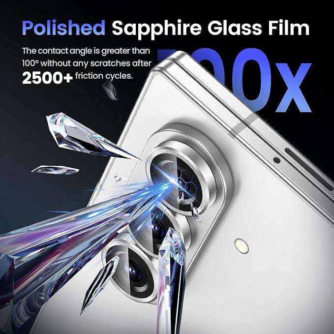 Tensea Camera Lens Protector for Samsung Galaxy Z Fold 8 Ultra/Z Fold 7 | 9H Tempered Glass Camera Cover Screen Protector Metal Individual Ring 【Case Friendly】【Installation Tray】【Military Protection】 - Image 6