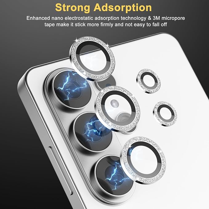 Camera Lens Protector for Samsung Galaxy S26 Ultra, Glitter Silver | Tempered Glass, Auto-align Tray, Easy Installation, Case Friendly, Anti-Scratch, HD Clear, Ultra Slim - Image 4