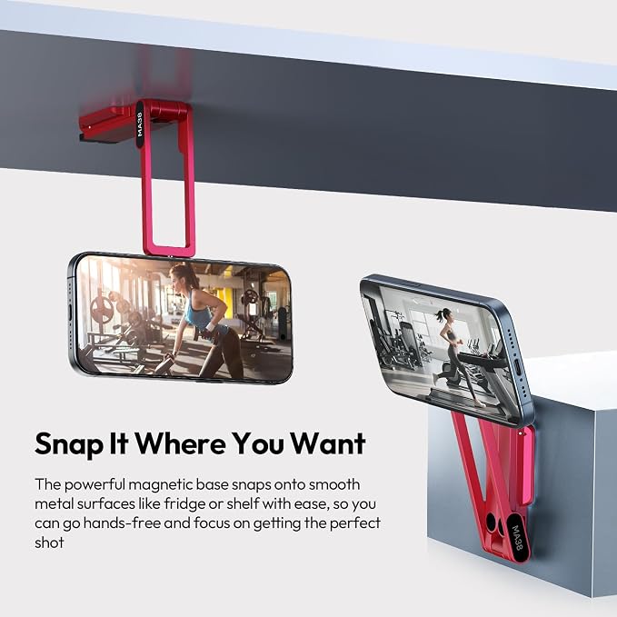ULANZI MA38 Magnetic Phone Tripod for iPhone, Portable Phone Holder Red | Portable Phone Tripod for Magsafe w Foldable Hook Double-Sided 1/4'' Screw for Travel Vlog Selfie iPhone 17/16/15/14/13 - Image 5