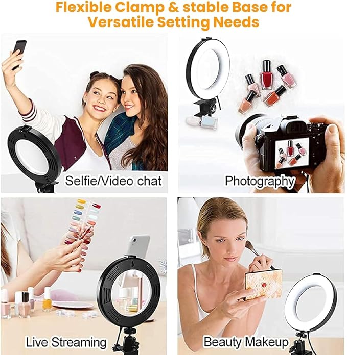 Video Conference Lighting Kit, Ring Light Clip on Laptop Monitor, 6" Dimmable LED Circle Selfie Light for Zoom Meeting/Remote Working/Zoom Calls/Live Streaming/Video Recording - Image 3