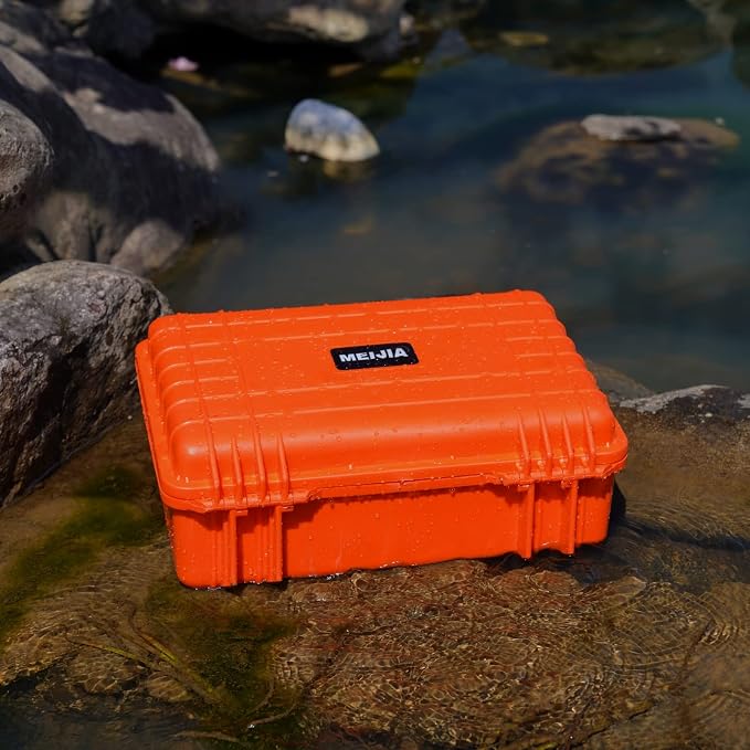 MEIJIA All Weather IP67 Waterproof Hard Camera Case,Hard Protective Case,Hard Case with Customizable Foam,Fit Use of Drones,Camera,Equipments,Pistols(Orange,18.5 x14.06x6.93inches) - Image 3