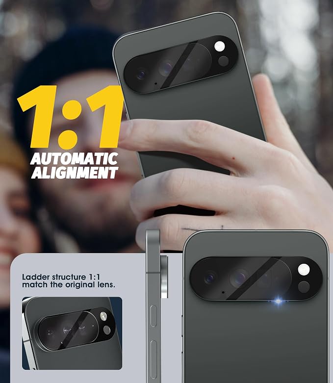 Orzero (5 Pack Camera Lens Protector for Google Pixel 9 Pro XL, Protector de Cámera Tempered Glass 9H Precise Camera Cutouts Anti-Scratch Does Not Affect Night Shots and Flash - Image 3