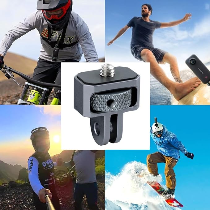 Aluminum Camera Tripod Adapter 1/4"-20 Conversion Adapter Mounts Compatible with Gopro Action Cameras Insta360 and Other Standard 1/4 Accessories, Quarter Inch Mount Adapter (Type CC) - Image 4