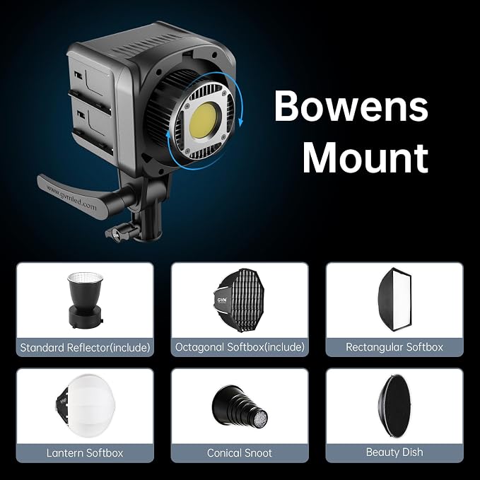 GVM SD80D 80W LED Video Light Kit with Softbox, Bowens Mount, CRI97+, 2700K-7500K Color Temperature, APP Control, and Tripod Stand for Video and Wedding Shooting | 2700K-7500K Color Temperature, Bowens Mount, Tripod Stand, CRI97, Wedding Shooting - Image 5