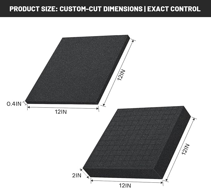 Dual-Thickness Case Foam Insert Kit 4PCS (2PCS 12x12x2" + 2PCS 12x12x0.4") - Pick and Pluck Protective Layer for Tool Drawers, Game Cases & Collectible Organizers - Image 2