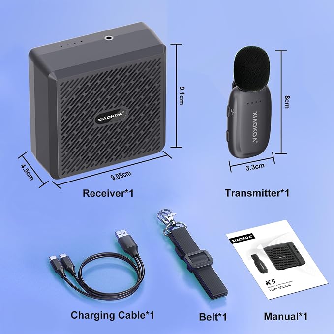 Wireless Lavalier Microphone with Voice Amplifier for Teachers | Bluetooth Speaker with Lapel Mic, Charging Portable Mini Mics, 2.4G Clip Microphones System for Tour Guides Fitness Meetings - Image 7