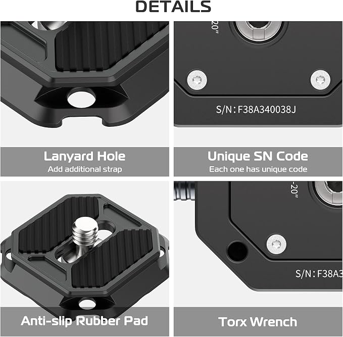 FALCAM F38 Quick Release Kit V1, Plate for DSLR/Mirroless Camera Compatible with Arca Swiss and Clamp for Tripod/Stablizer/Gimbal/Slider-2268 - Image 4