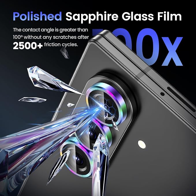 Tensea Camera Lens Protector for Samsung Galaxy Z Fold 8 Ultra/Z Fold 7 | 9H Tempered Glass Camera Cover Screen Protector Metal Individual Ring 【Case Friendly】【Installation Tray】【Military Protection】 - Image 6