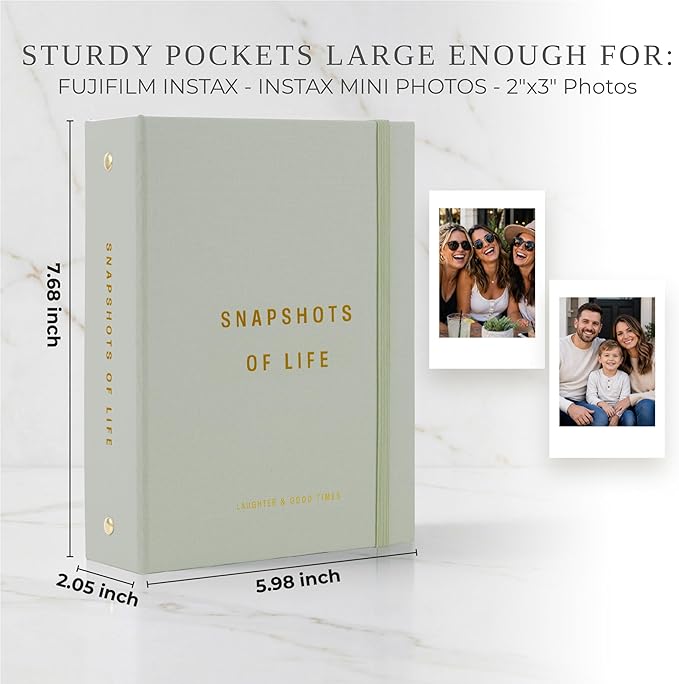 Beautiful Polaroid Photo Album for 2x3" Photos - Holds 240 Pictures | Safely Stores 240 Pictures of Unique Memories - The Perfect Instax Mini Compatible Book for Trading Collection Cards - Image 4