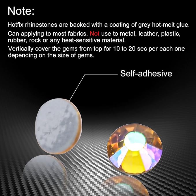 Jollin Hotfix Rhinestones Flatback Crystal Gems 3.2mm SS12, Topaz AB | 1440pcs Hot Fix Crystals Glass Rhinestones for Bedazzling, Crafting, Clothes, Shoes & Accessories DIY Decoration - Image 5