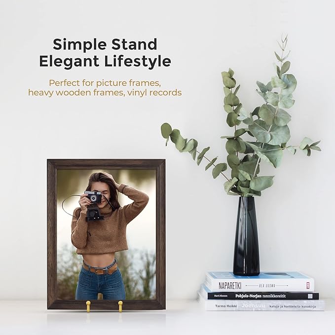 TR-LIFE Plate Stands for Display - 6 Inch Plate Holder Display Stand + Metal Frame Holder Stand for Picture, Decorative Plate, Photo Easel, Tabletop Art (Gold 2 Pack) - Image 4