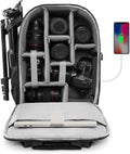 CADeN Camera Backpack Bag for DSLR/SLR Mirrorless Camera Waterproof with 15.6 inch Laptop Compartment, USB Charging Port, Tripod Holder, Rain Cover, Camera Case Compatible for Sony Canon Nikon Black L by CADeN