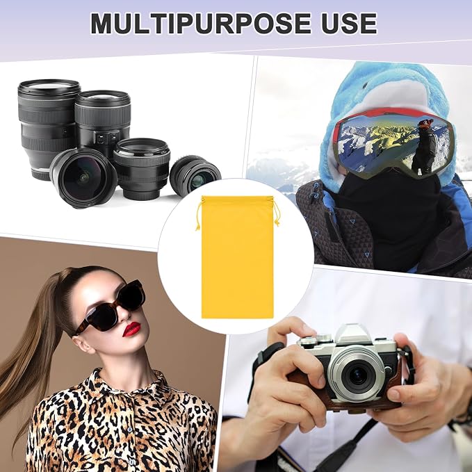 M METERXITY Ski Goggle Bag, Soft Microfiber Pouch Protective Storage Bags Case with Drawstring for Snow Goggles/Camera Lenses - Image 6