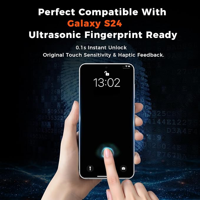 Fotbor [3+3 Pack Anti Blue Light Screen Protector for Samsung Galaxy S24 with 3 Pack Camera Lens Protector, [Alignment Frame] 9H Hardness, Easy Install, Ultrasonic Fingerprint Compatible - Image 3