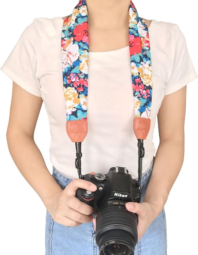 Alled Camera Neck Shoulder Belt Strap, Chevron Scarf Vintage Print Soft Coloful Camera Straps for Women/Men for DSLR/SLR/Nikon/Canon/Sony/Olympus/Samsung/Pentax ETC - Image 4