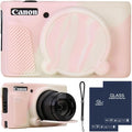 Camera Case for Canon PowerShot SX740/ SX730 Digital Camera, SX740 HS Case | Soft Silicone Protective Case Removable Lens Cover, Comes with 2 Screen Protectors and 1 Wrist Strap. (Mist Pink) by SZHSYJY