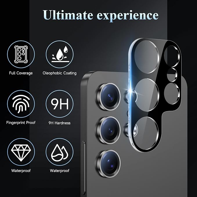 4 Pack Camera Lens Screen Protector for Samsung Galaxy S25 Ultra | 9H Tempered Glass Camera Lens Cover Decoration, Case Friendly, High Definition, Scratch-Resistant(Not for S25/S24/S23) - Image 4