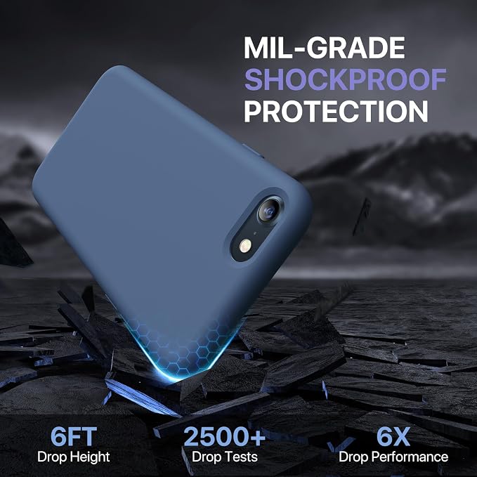 miracase Ultra Slim Designed for iPhone SE Case 2022(3rd Gen)/iPhone SE 2020 Case(2nd Gen)/iPhone 7 Case/iPhone 8 Case with Screen Protector, Multi-Color Silicone Shockproof Phone Case(Glass Blue) - Image 4