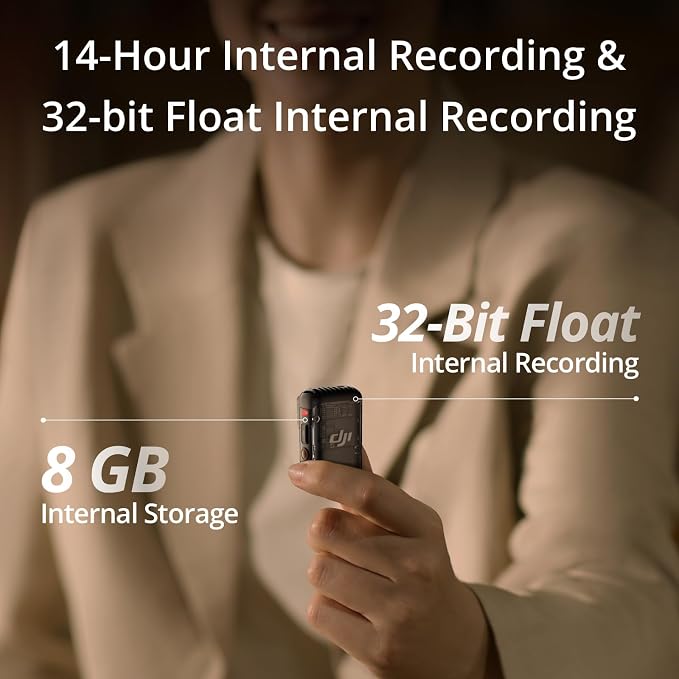 DJI Mic 2 (1 TX + 1 RX), Wireless Mic with Intelligent Noise Cancelling | 32-bit Float Internal Recording, Optimized Sound, 250m (820 ft.) Range, Microphone for iphone, Android, Camera, Vlogs - Image 5