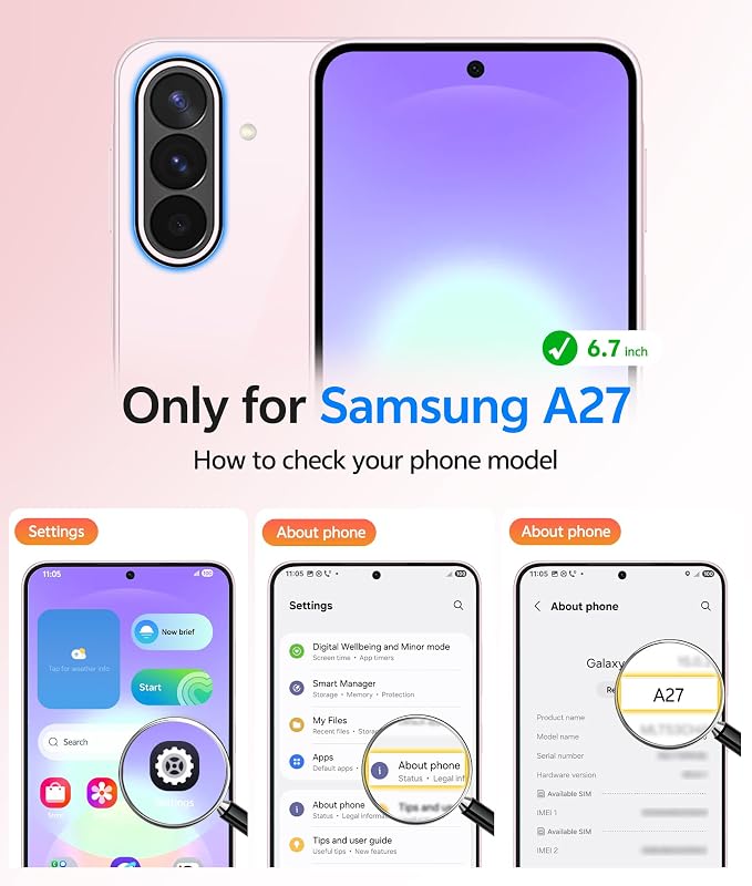 FNTCASE for Galaxy A27 5G Phone Case, Fit for Magsafe, Screen Protector | Translucent Matte, 14FT Military Grade Drop Protection, Slim Shockproof Protective, for Samsung A 27 4G Cover, Light Purple - Image 2