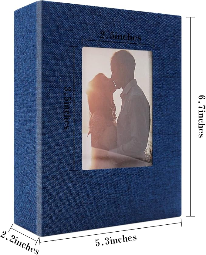 Vienrose 4x6 Photo Album,100 Pockets,Linen Cover with Window,Blue | Cover Window, Acid Free Pages, Linen Hardcover, Baby Wedding Family Photos - Image 6