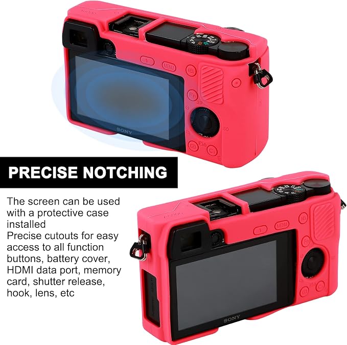 Easy Hood Case for Sony Alpha A6000 ILCE-6000 Digital Camera, Rose | Soft Silicone,Anti-Scratch,Dustproof,Shockproof,Slim Fit,Enhanced Grip,Camera Skin Protector Accessories Protective Cover - Image 5