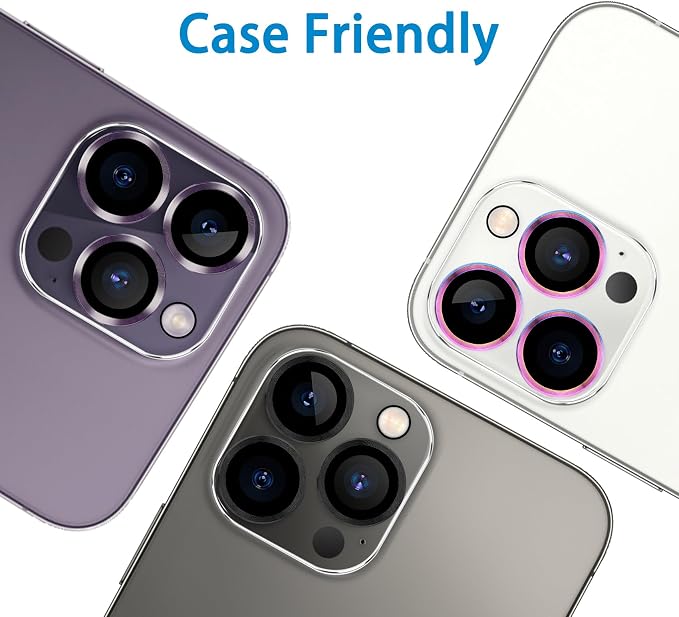 Dengduoduo 3 Pack Tempered Glass Camera Lens Protector for iPhone 14 Pro 6.1" & iPhone 14 Pro Max 6.7", Ultra HD, 9H Hardness, Anti-Scratch, Case Friendly, Easy to Install [No Affect on Night Shots] - Image 6